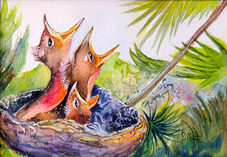Little beaks Painting by Patricia Piffath