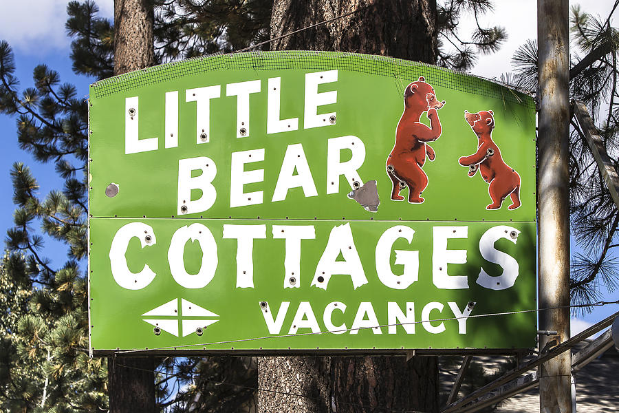 Sign Photograph - Little Bear Cottages by John Wayland