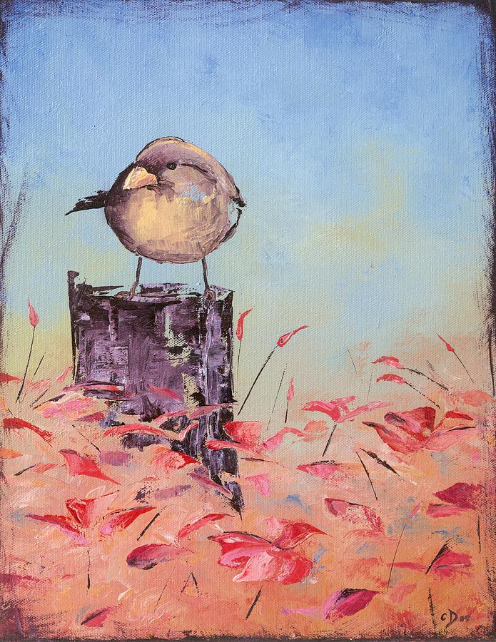 Little Bird #10 Painting by Carolyn Doe