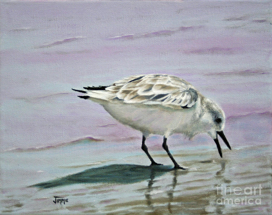 Little Bird on the Beach Painting by Jimmie Bartlett
