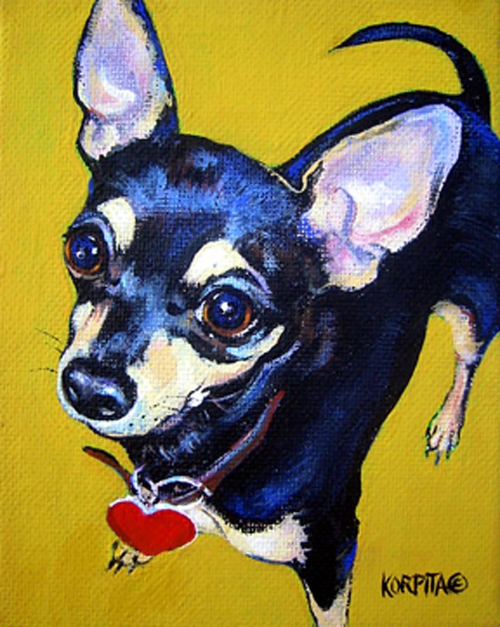 Little Bitty Chihuahua Painting by Rebecca Korpita