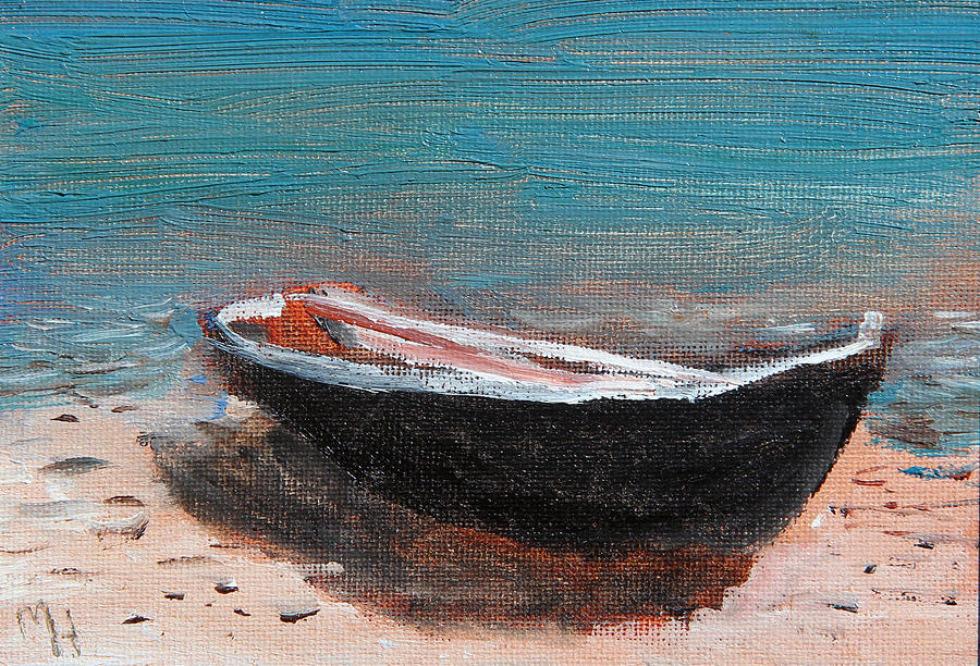 Little Black Boat Painting by Michael Helfen - Fine Art America