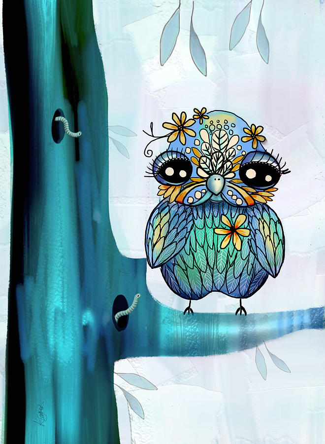 Bird Painting - Little Blue Bird by Karin Taylor