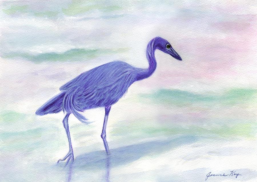 Little Blue Heron at Sunrise Painting by Jeanne Juhos