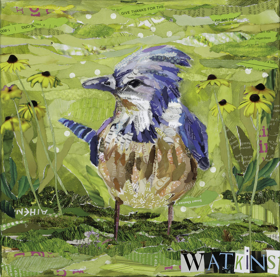 Flower Painting - Little Blue Jay by Beth Watkins