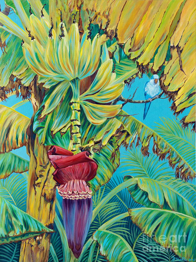 Banana Painting - Little Blue Quaker II by Danielle Perry