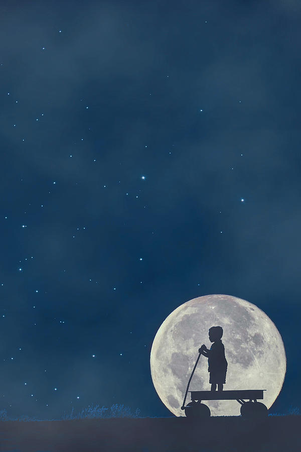 Little Boy Blue And The Man On The Moon Photograph by Carrie Ann Grippo