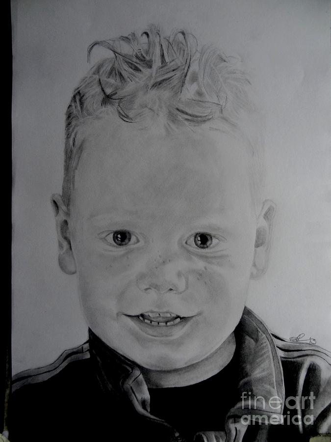 Portrait Drawing - Little boy by Natasja Elise