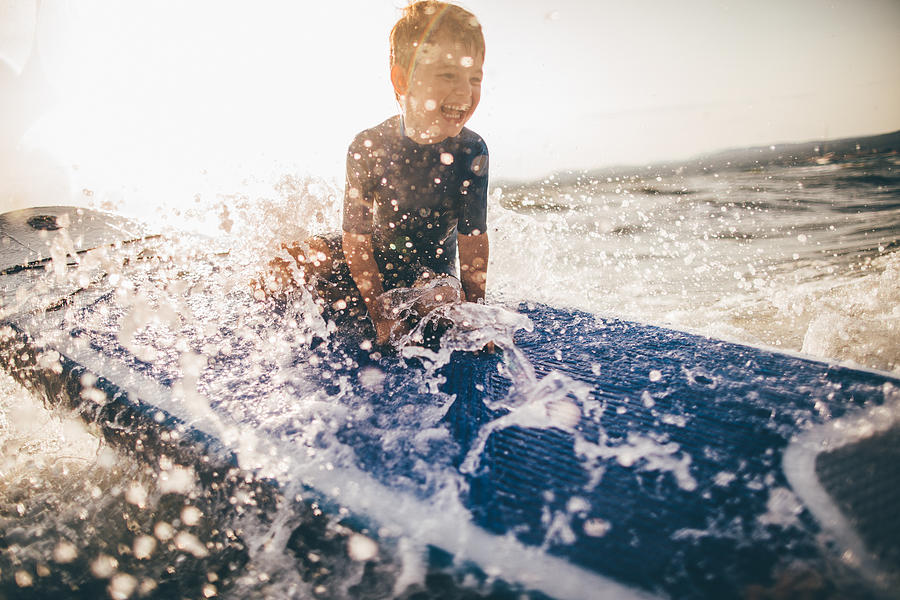Little boy on a surfboard Photograph by AleksandarNakic