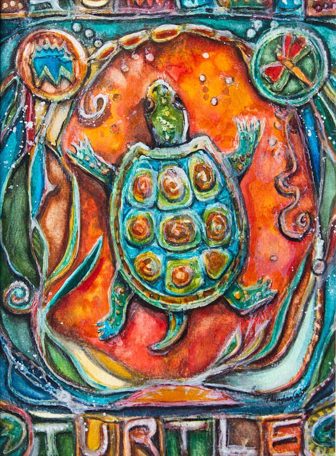 Little Brother Turtle II Mixed Media by Patricia Allingham Carlson