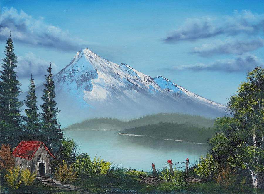 Little Cabin at the Lake Painting by Bob Williams