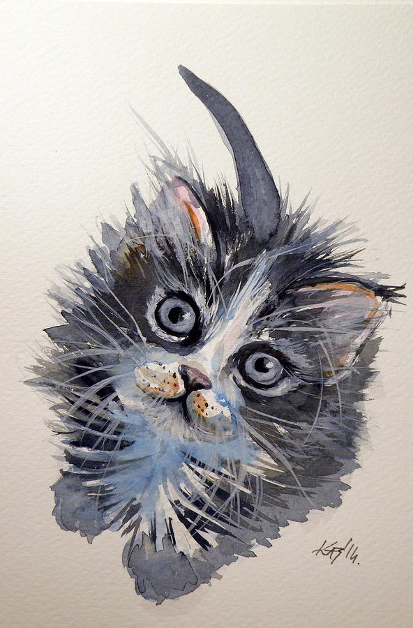 Little cat Painting by Kovacs Anna Brigitta
