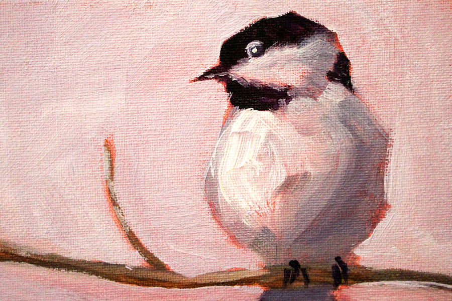 Little Chickadee Painting by Nancy Merkle