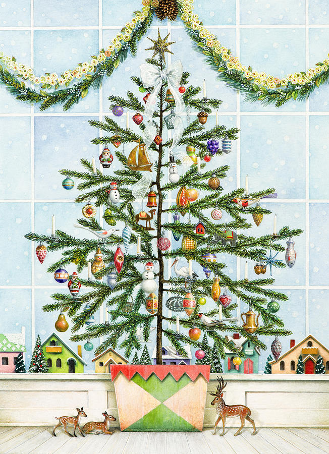 Little Christmas Tree Painting by Lynn Bywaters