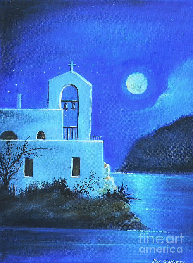 Little Church by the Sea Painting by Artificium -