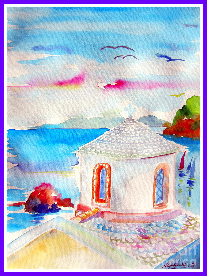 Little Church in Santorini Painting by Roberto Gagliardi