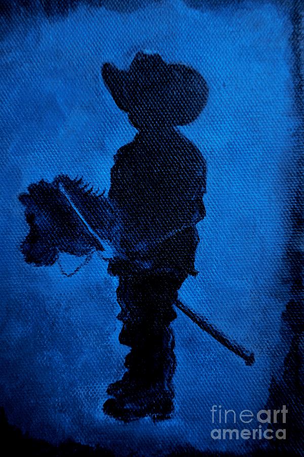 Little Cowboy Painting by Leslie Allen