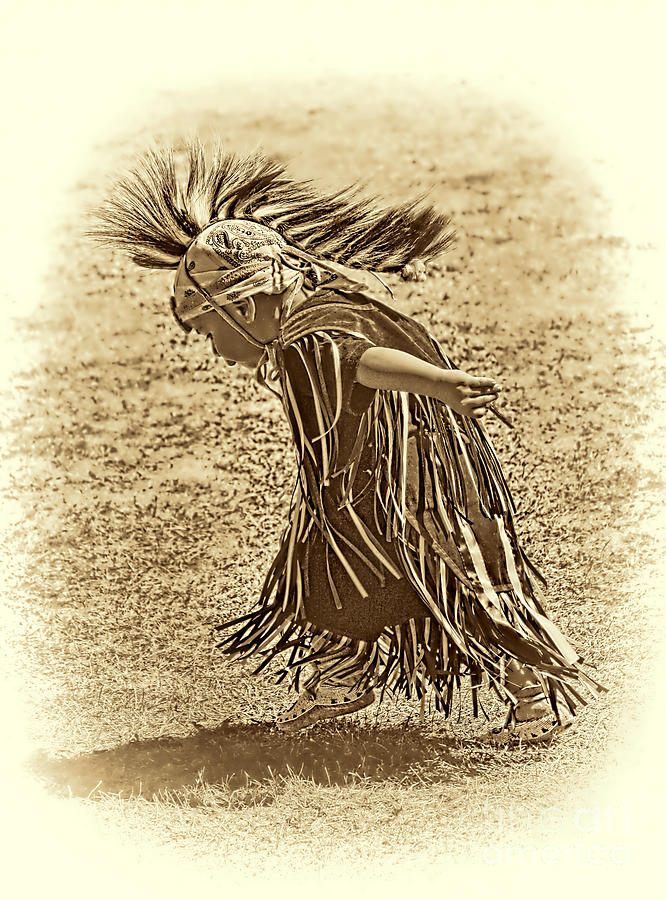 Feather Photograph - Little Dancer sepia by Scarlett Images Photography