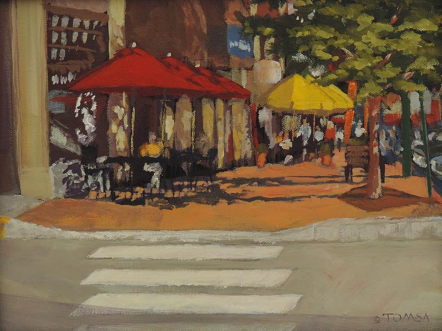 Outdoor Dining - Art by Bill Tomsa Painting by Bill Tomsa