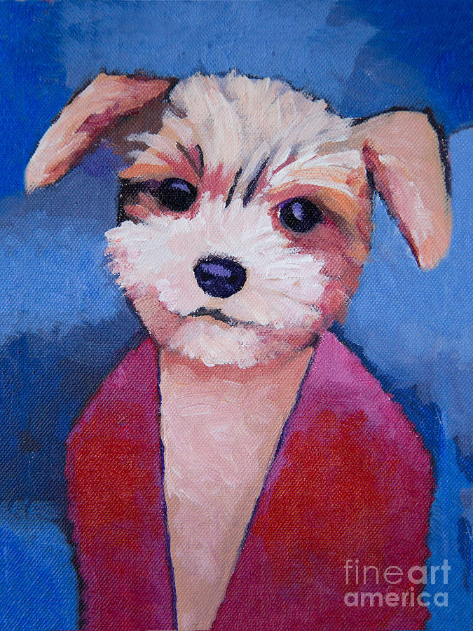 Dog Painting - Little Dog by Lutz Baar