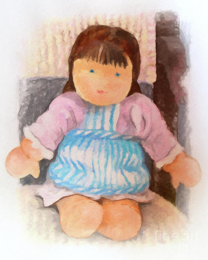 Toy Painting - Little Doll by Lutz Baar