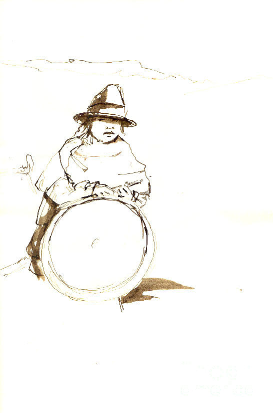 Little drummer Drawing by Karina Plachetka