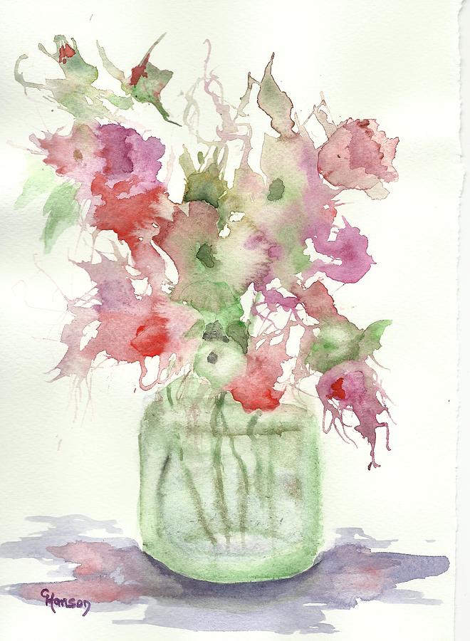 Watercolor Floral Painting - Little Floral 6 by Claudia Hanson