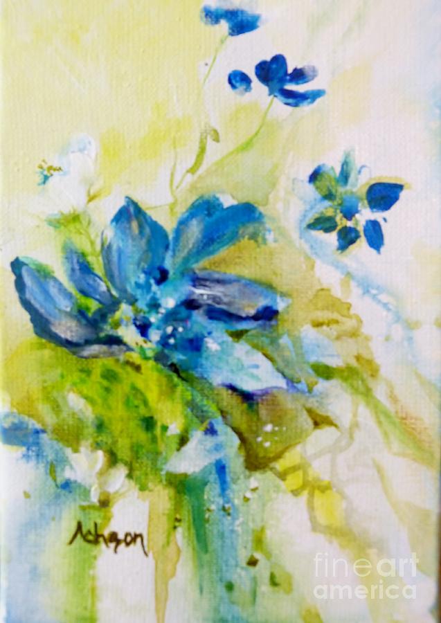 Little Flowers in My Garden Painting by Donna Acheson-Juillet