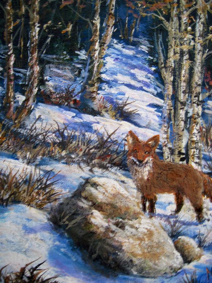 Little fox Painting by Megan Walsh