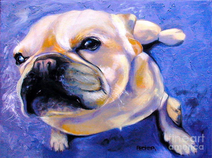 Little French Bulldog Painting by Susan A Becker