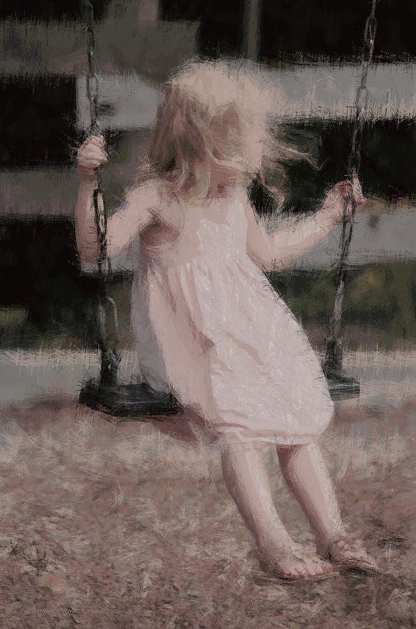 Little Girl on Her Swing Photograph by The Art Of Marilyn Ridoutt-Greene