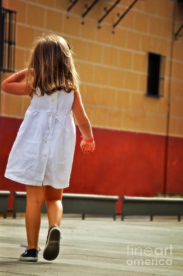 Little Girl in White Dress Photograph by Mary Machare