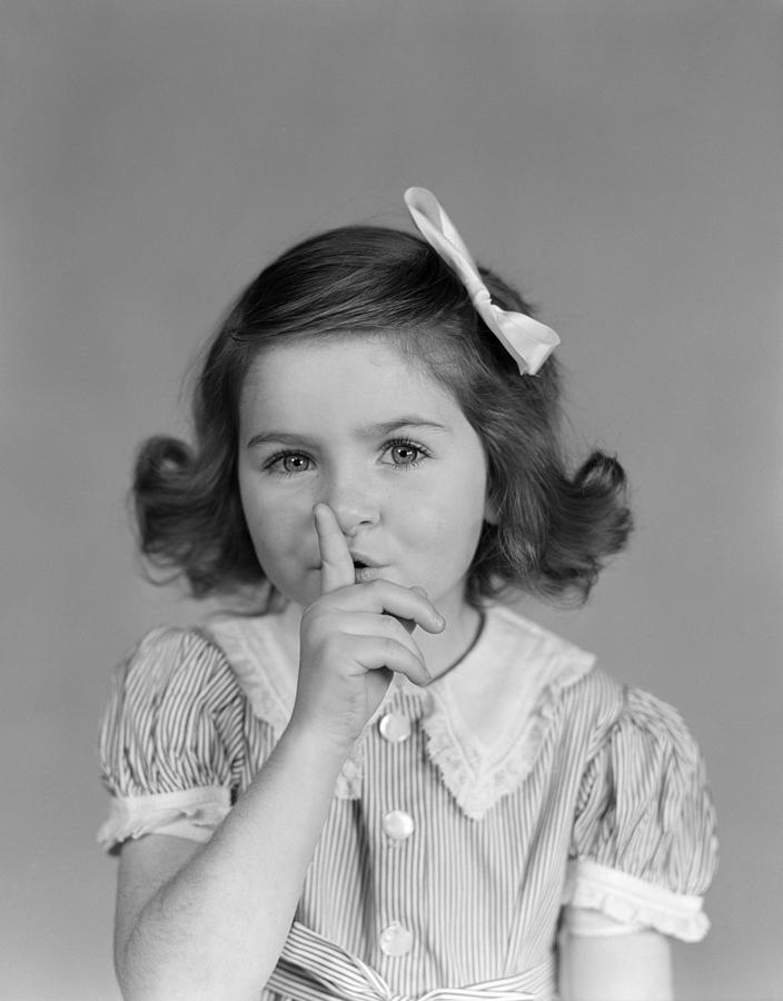 Little Girl Making Shushing Gesture Photograph By H Armstrong