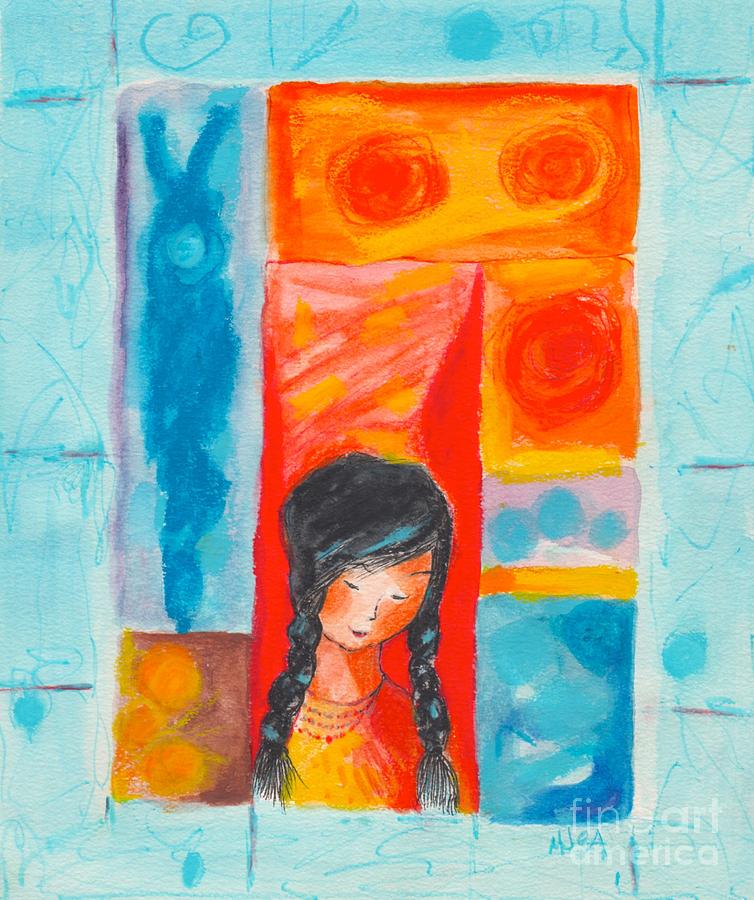 Little girls world Painting by Mary Armstrong