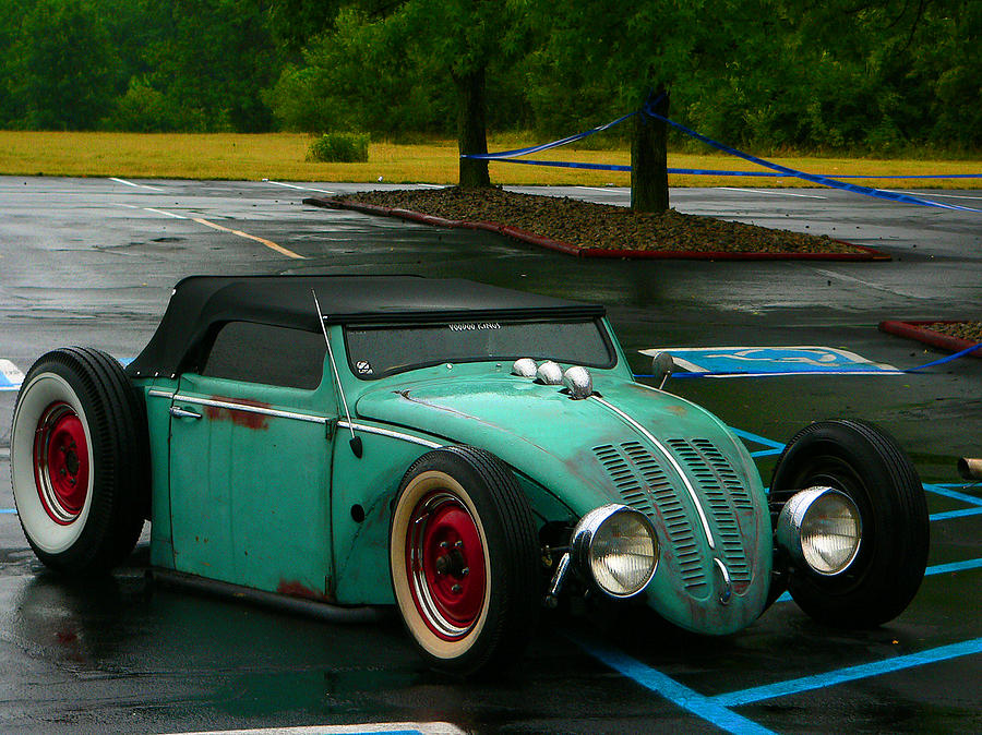 Little Green Car - VW Custom Photograph by Thomas Michael Conner