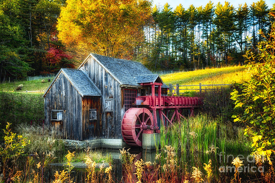 Little Grist Mill in Autumn Colors Photograph by George Oze - Fine Art ...