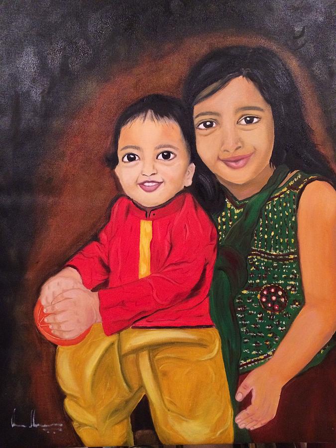 Little hands Painting by Brindha Naveen