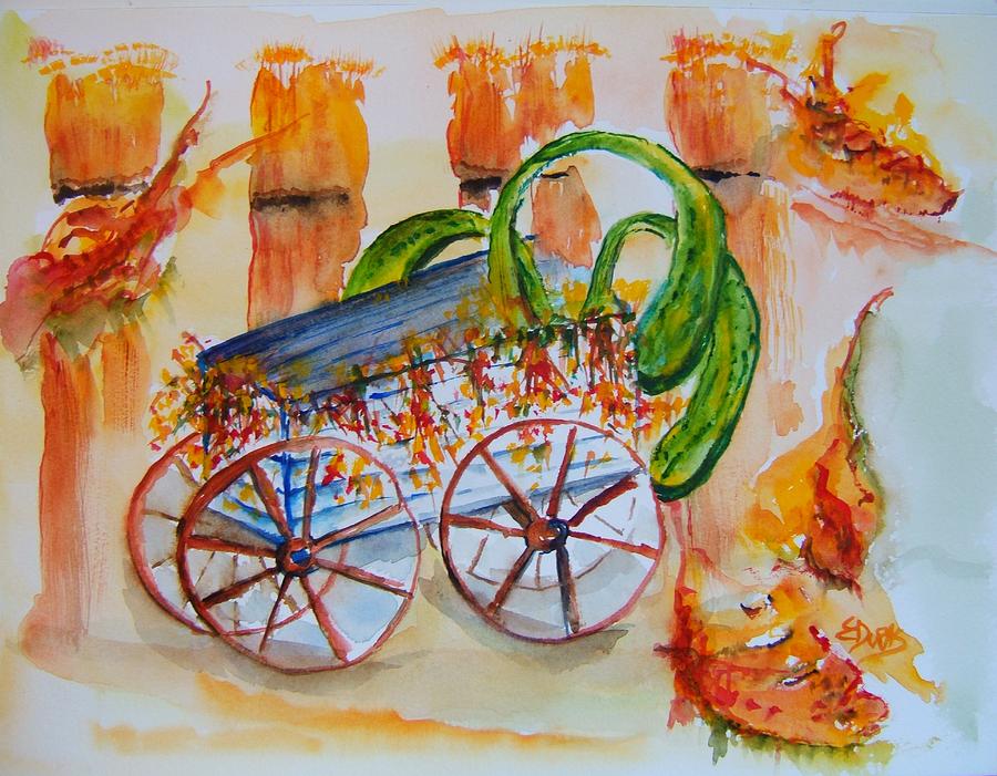 Little Harvest Wagon Painting by Elaine Duras