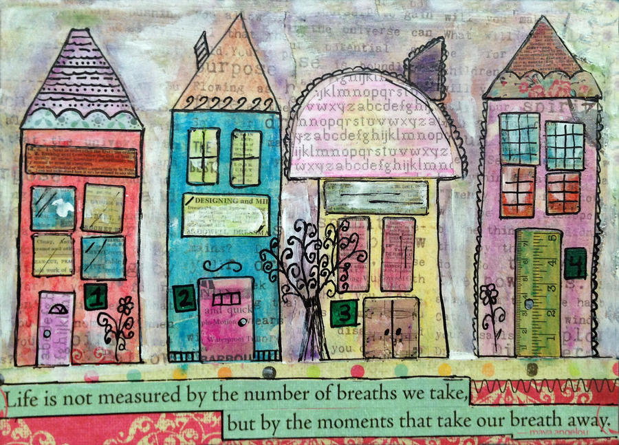 Little Houses Mixed Media by Naomi Wittlin