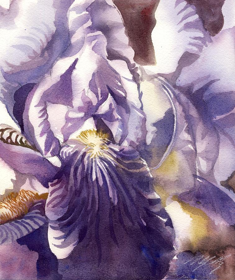 Little Iris Watercolor Painting by Alfred Ng