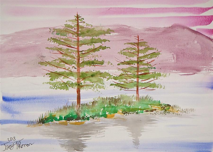 Little Island Boundary Waters Painting by Troy Thomas