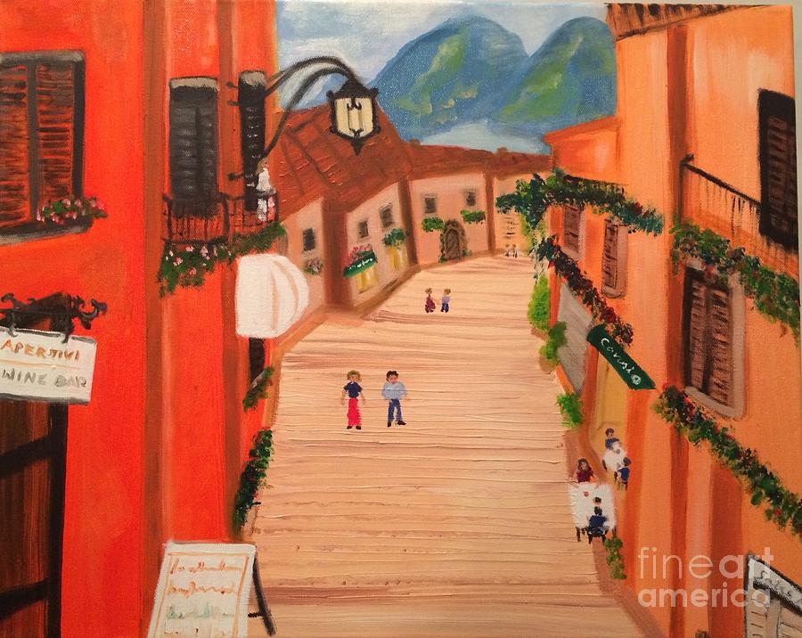 Little Italian Town Painting by Brindha Naveen