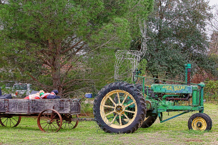Little John Deere With Wagon Photograph by Linda Phelps
