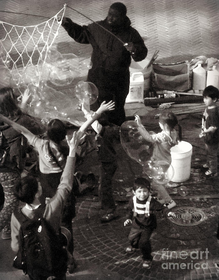 Little Kids with Big Bubbles Photograph by Miriam Danar