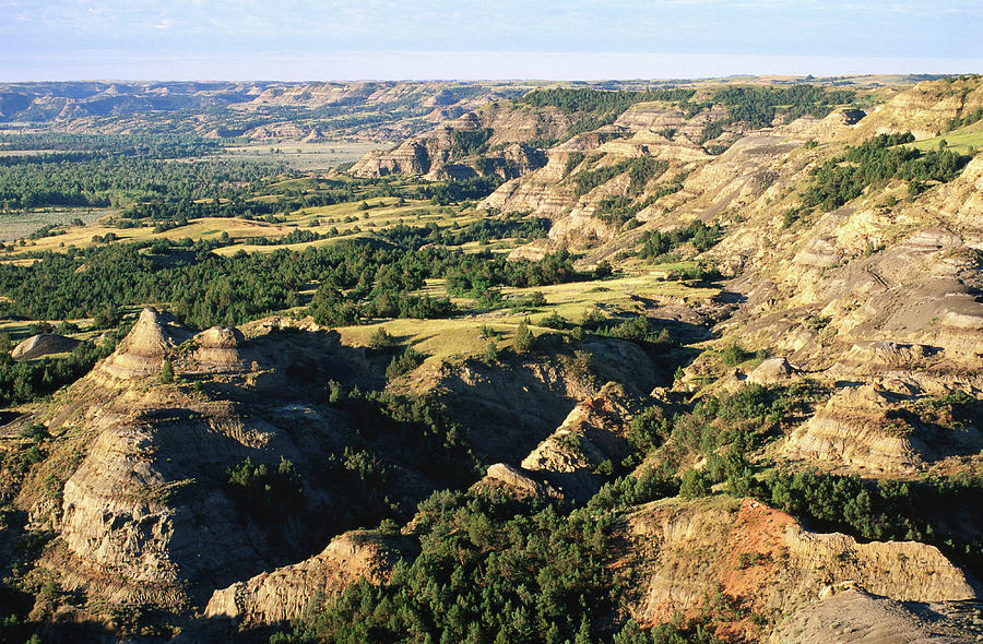 Theodore Roosevelt National Park Photograph - Little Missouri River Valley From Oxbow by John Elk
