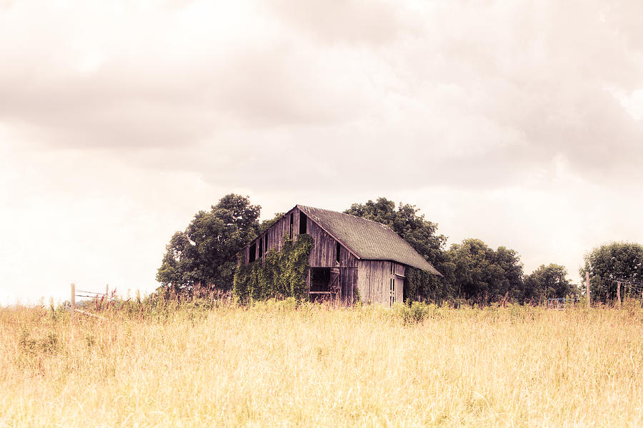 Landscape Photograph - Little Old Barn in a Field - Landscape  by Gary Heller
