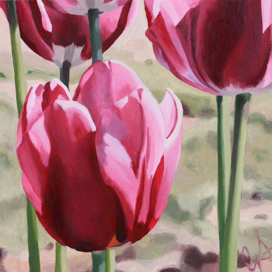 Tulip Painting - Little One by Guenevere Schwien
