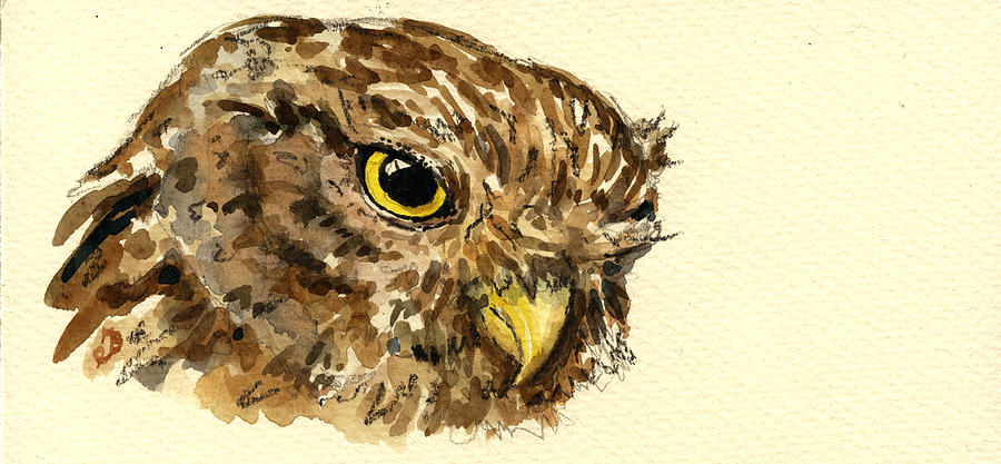 Owl Painting - Little Owl by Juan  Bosco