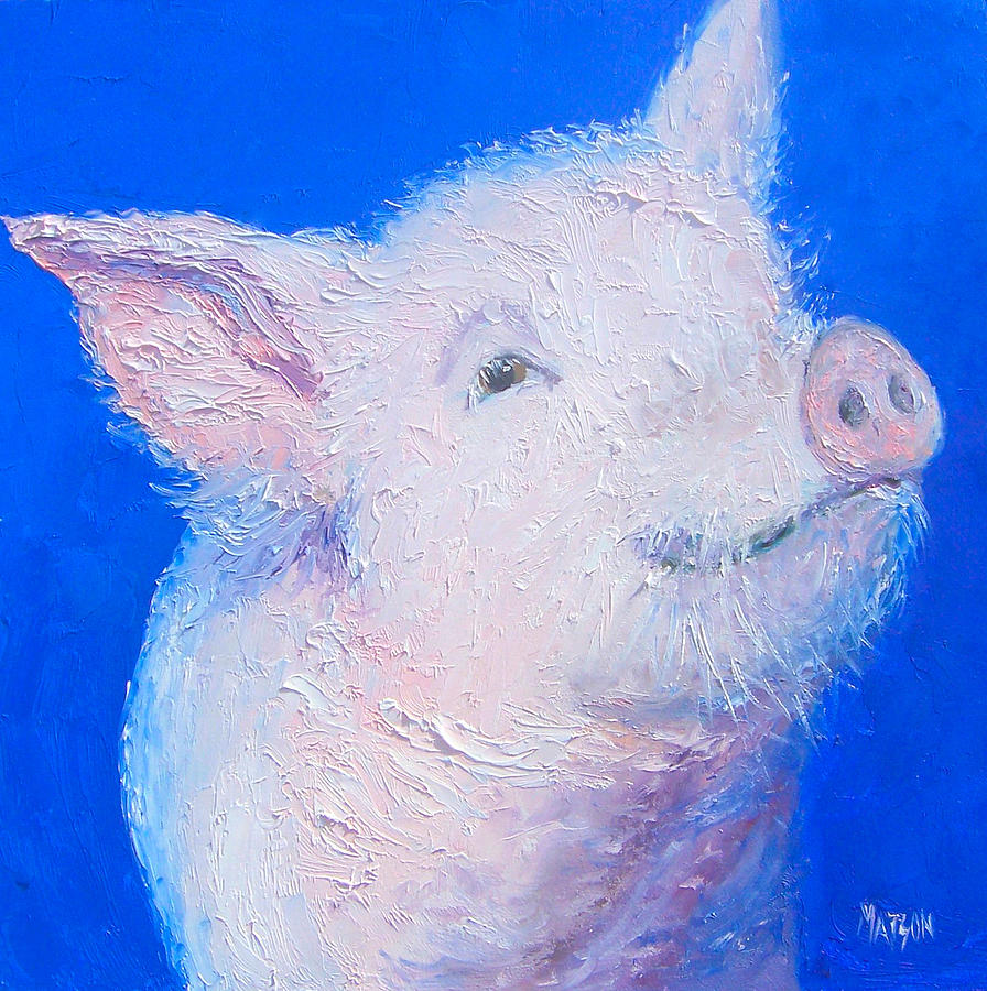Little piglet Painting by Jan Matson