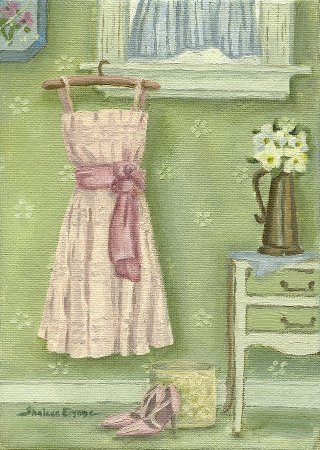 Little Pink Dress Painting by Shalece Elynne